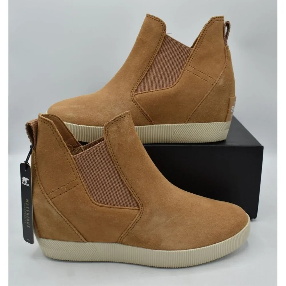 Sorel Women Size 7.5 Out N About Tawny Buff Slip On Wedge II Booties Boots Shoes - Picture 9 of 15